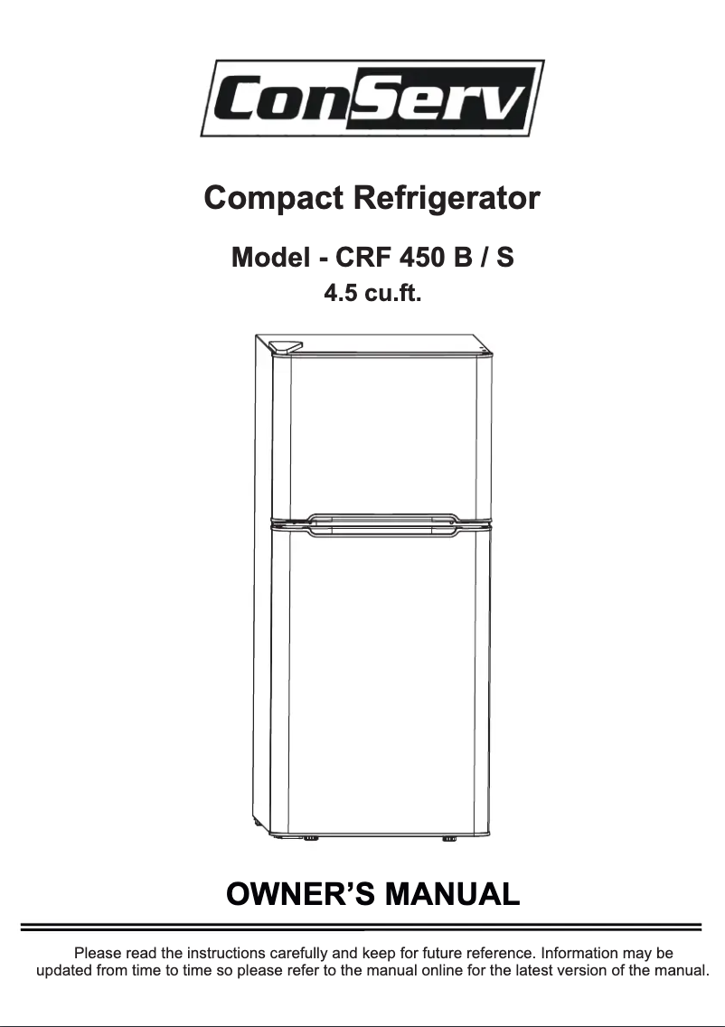 Page 1 of the manual User Manual Equator CRF450S
