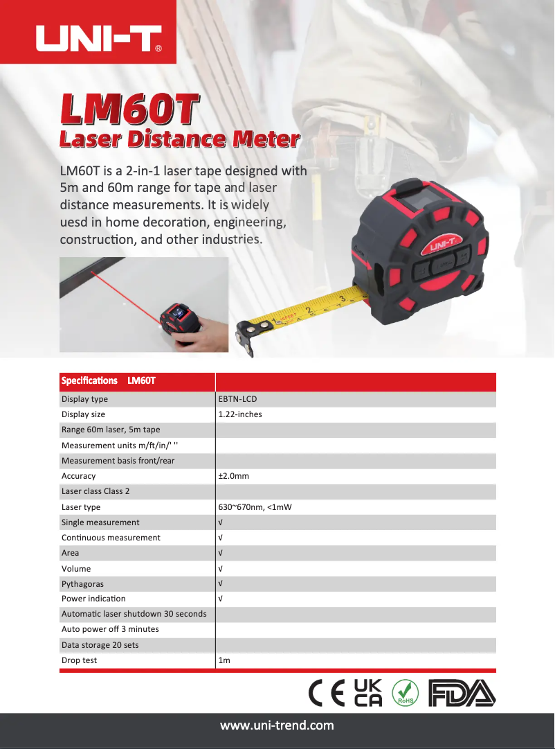 Image de la première page du manuel de l'appareil LM60T