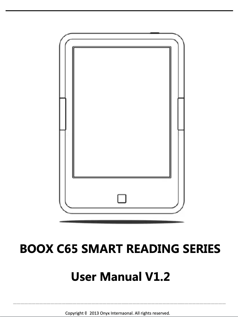 First page image of the manual for BOOX C65