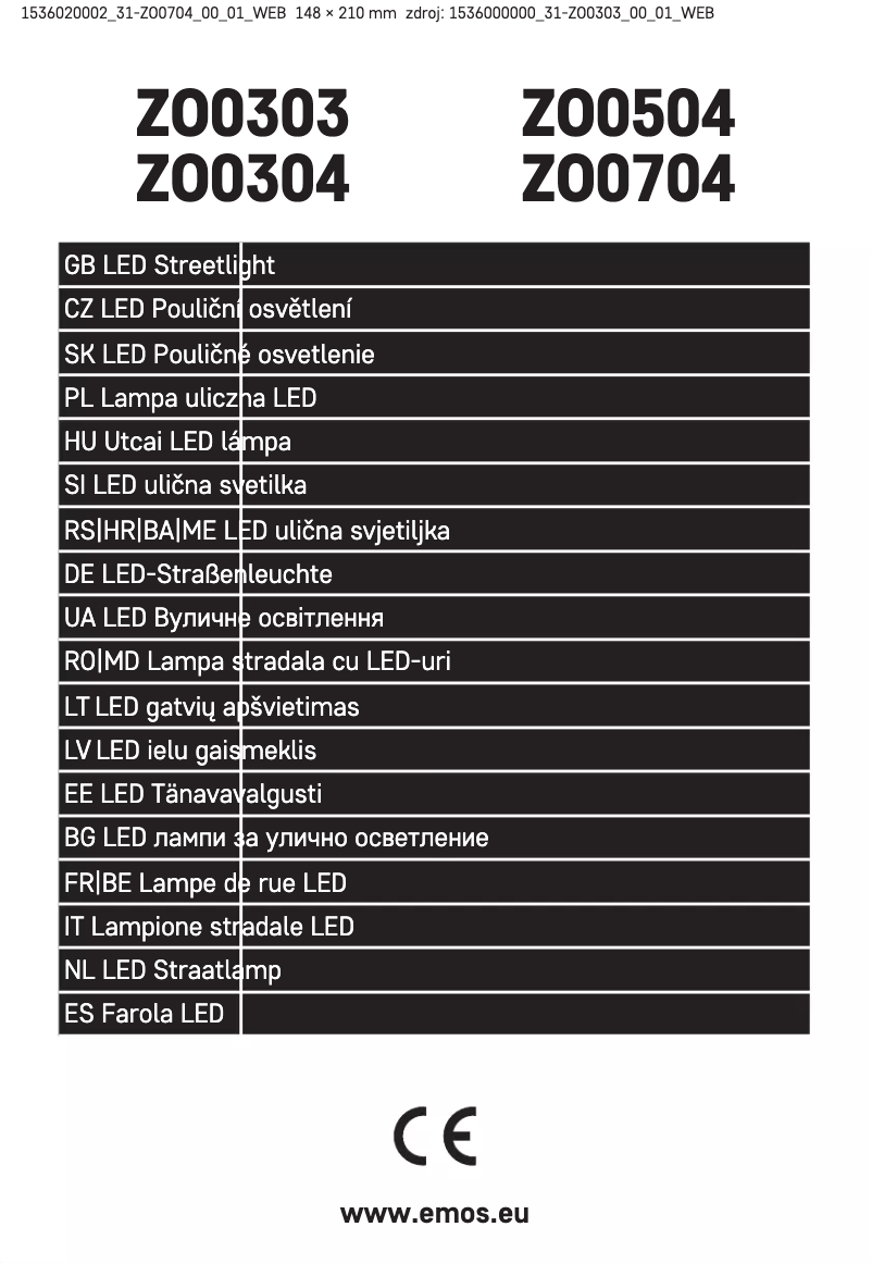 Page 1 of the manual User Manual Emos ZO0704
