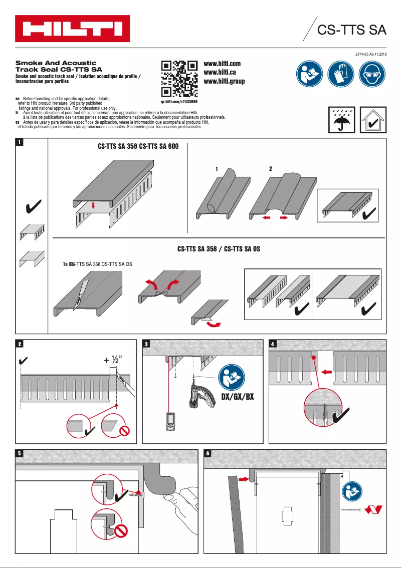 Page 1 of the manual Instructions / Assembly Hilti CS-TTS SA