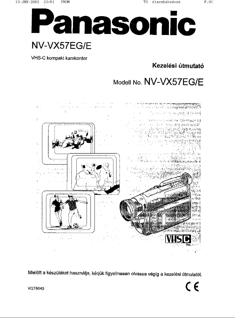 First page image of the manual for NV-VX57E