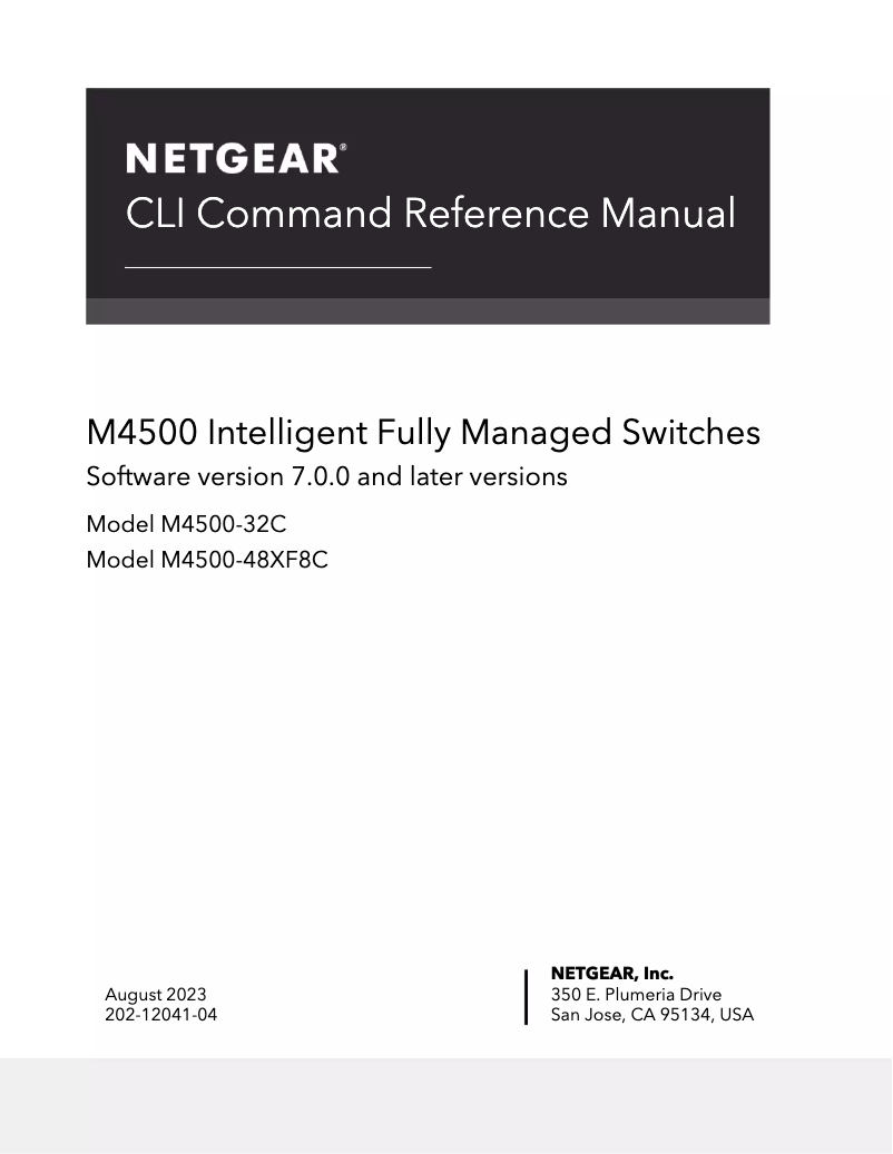 First page image of the manual for ProSafe M4500