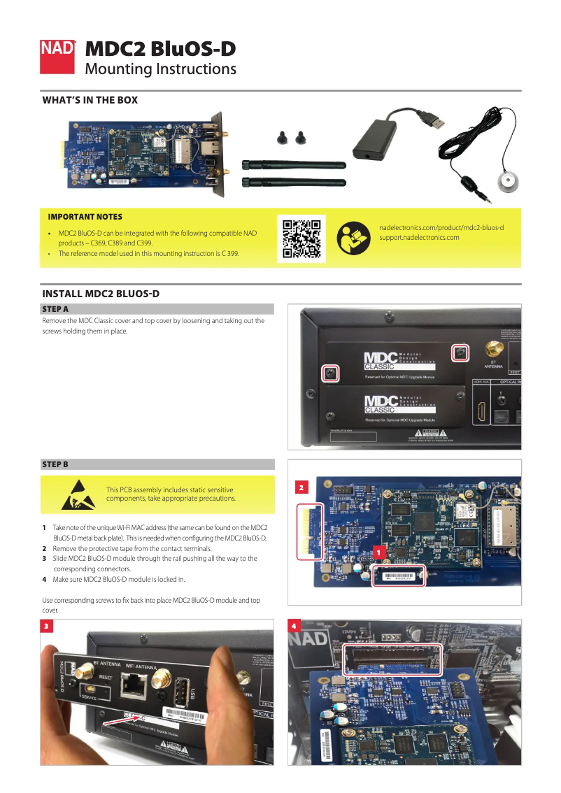 First page image of the manual for MDC2 BluOS-D
