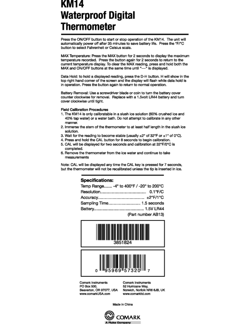 Page 1 of the manual User Manual Comark KM14