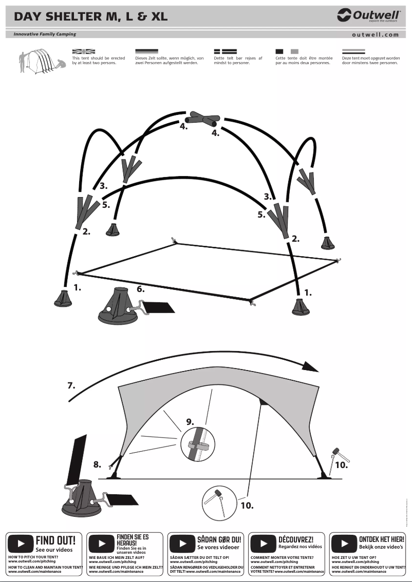 Page 1 of the manual User Manual Outwell Day Shelter XL