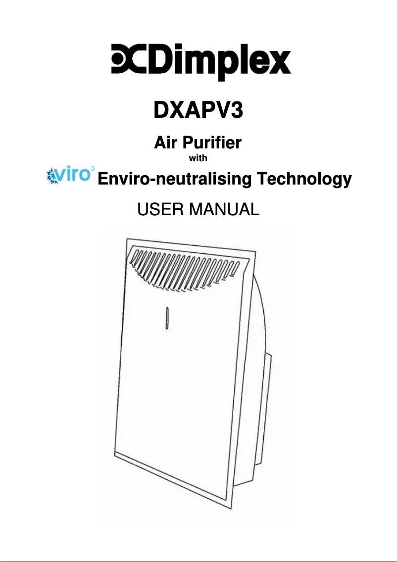 Page 1 of the manual User Manual Dimplex DXAPV3