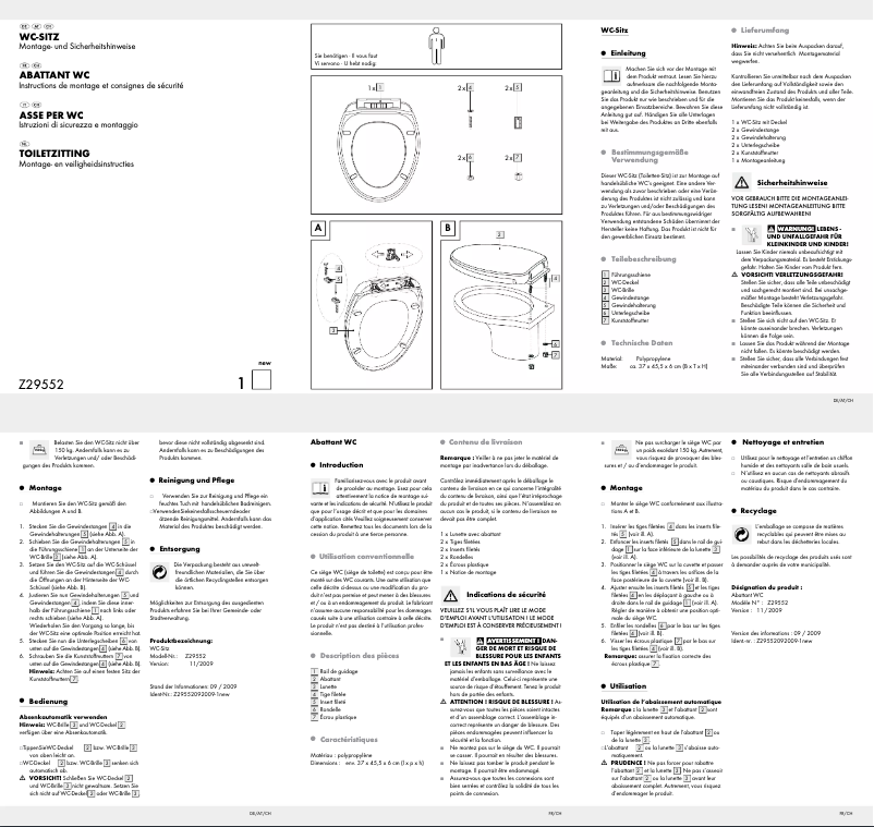 First page image of the manual for IAN 42982