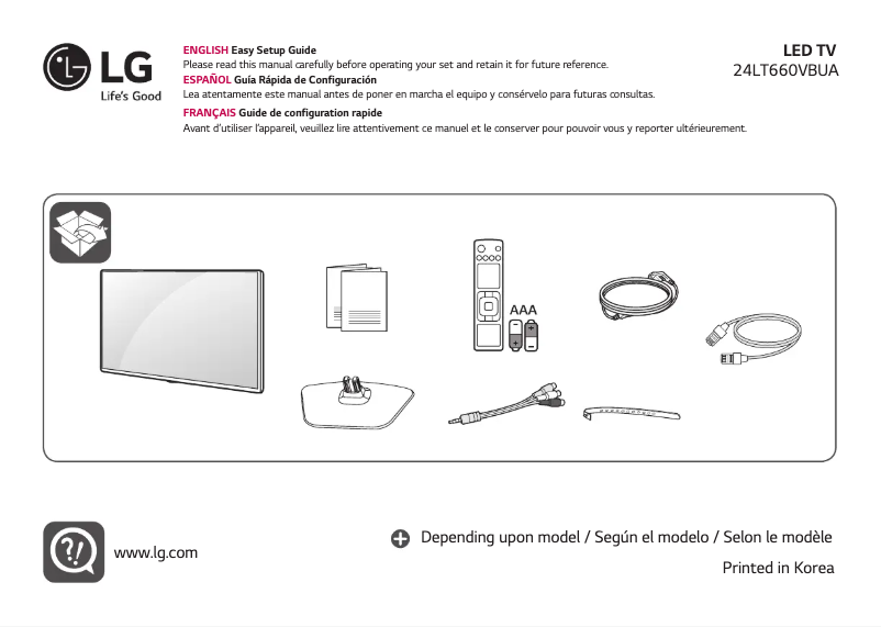 First page image of the manual for 24LT660VBUA