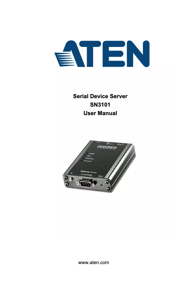 First page image of the manual for SN3101