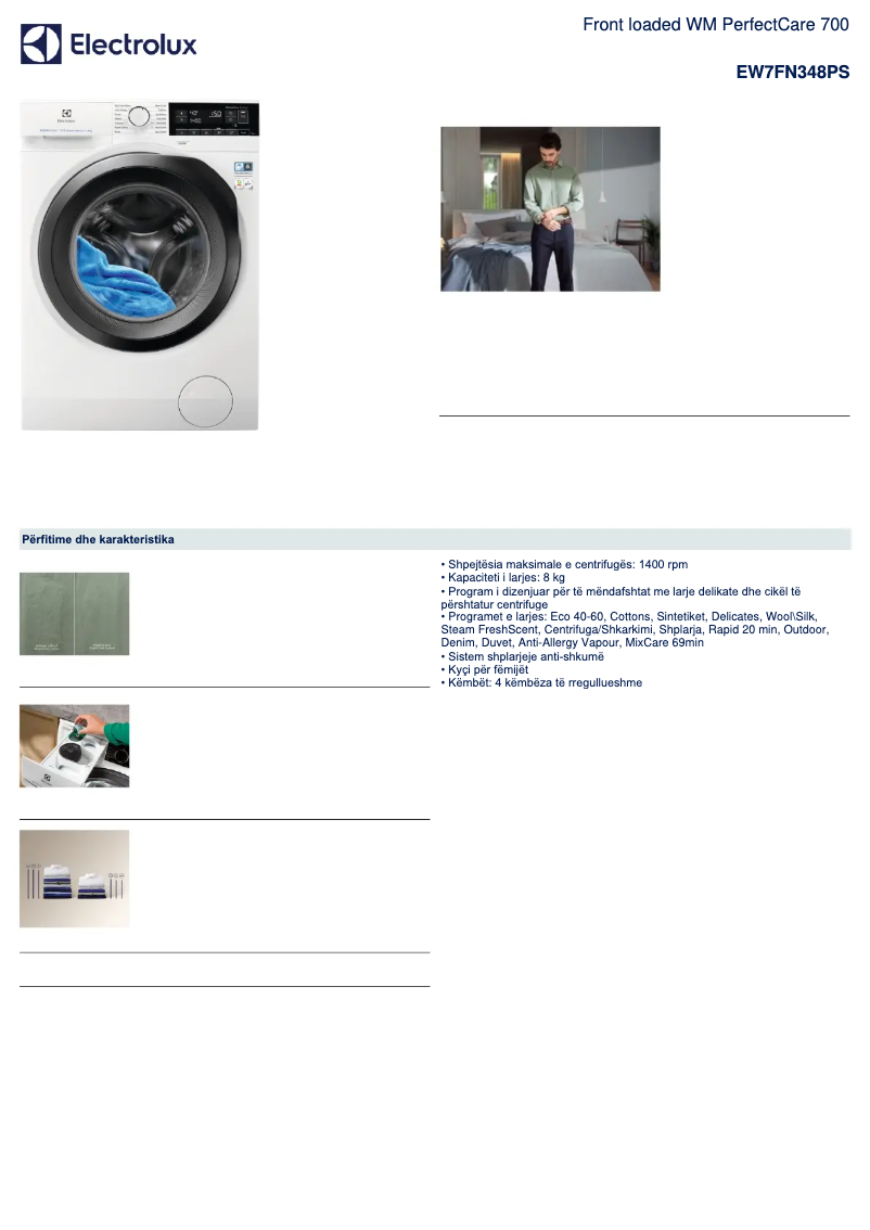 First page image of the manual for EW7FN348PS