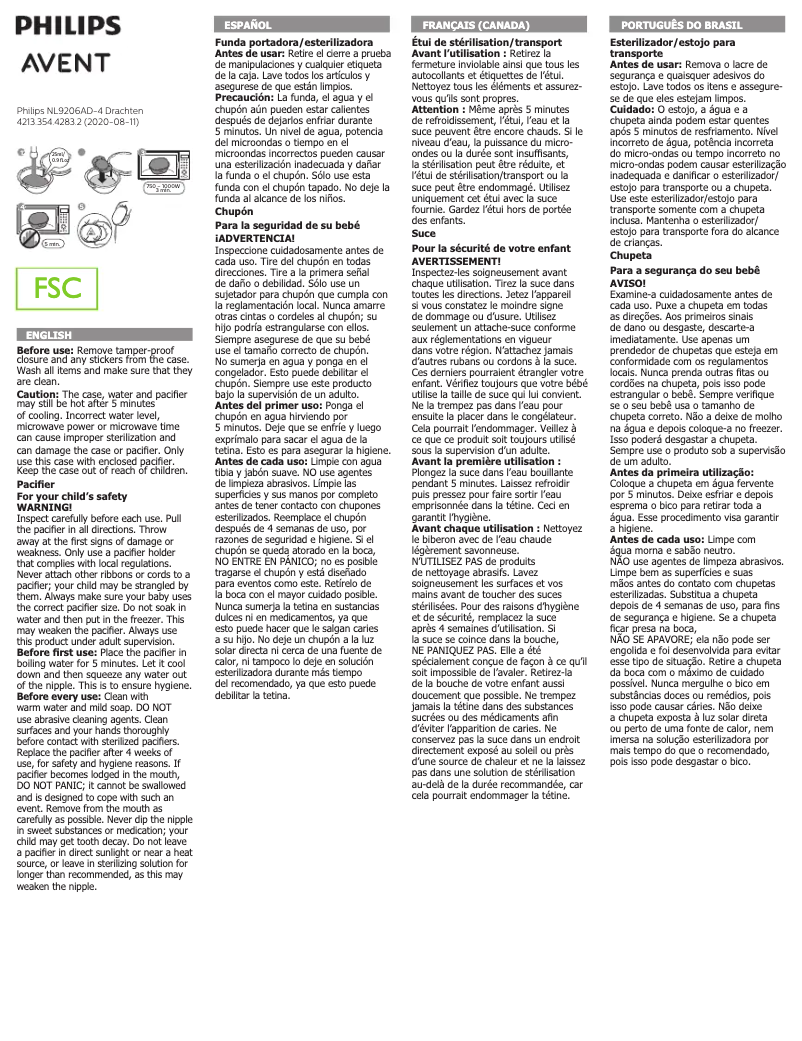 First page image of the manual for Avent SCF092