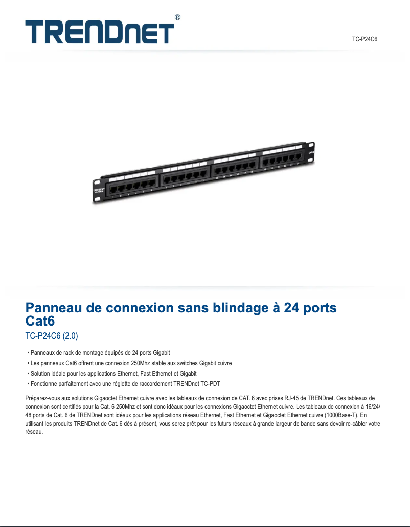 First page image of the manual for TC-P24C6