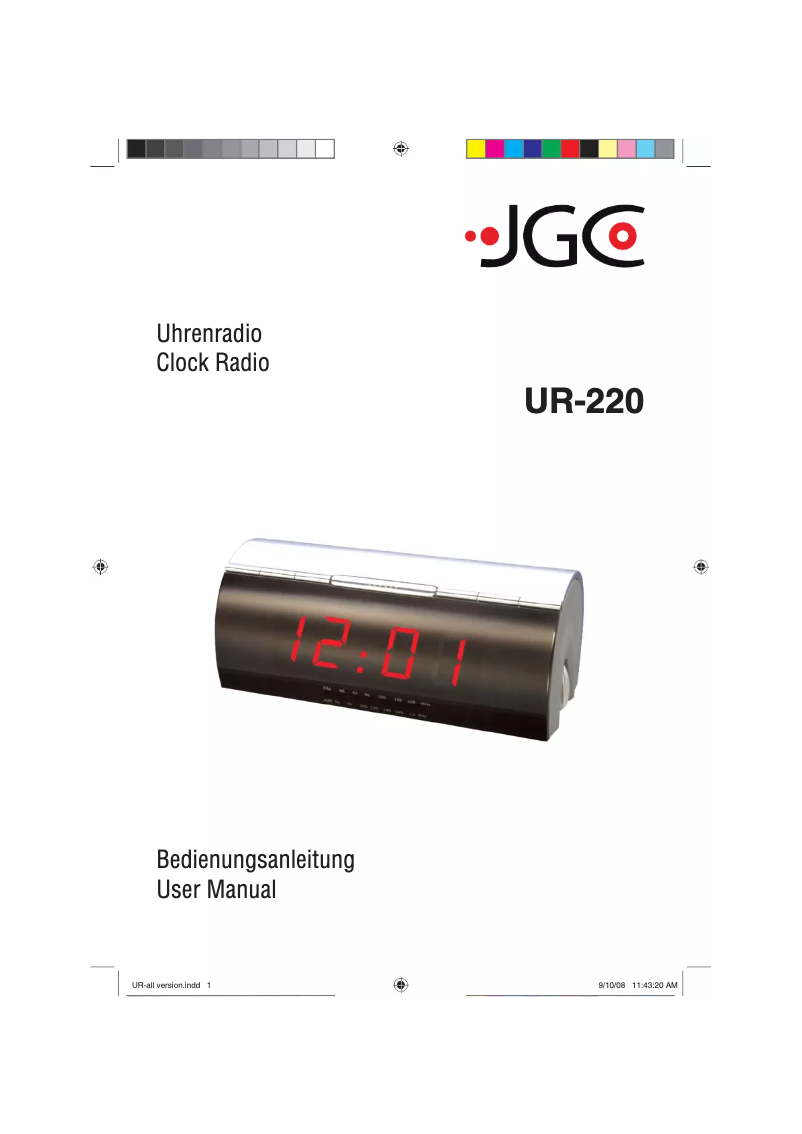 Page 1 of the manual User Manual JGC UR-220