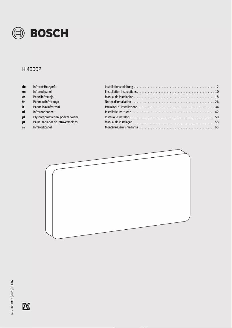 First page image of the manual for HI4000P
