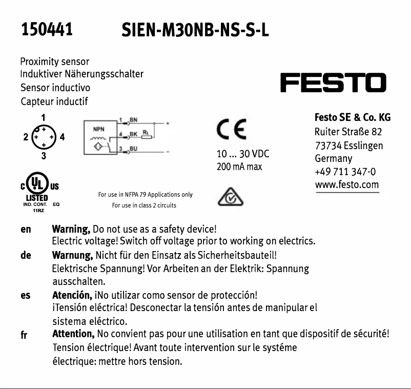 First page image of the manual for SIEN-M30NB-NS-S-L