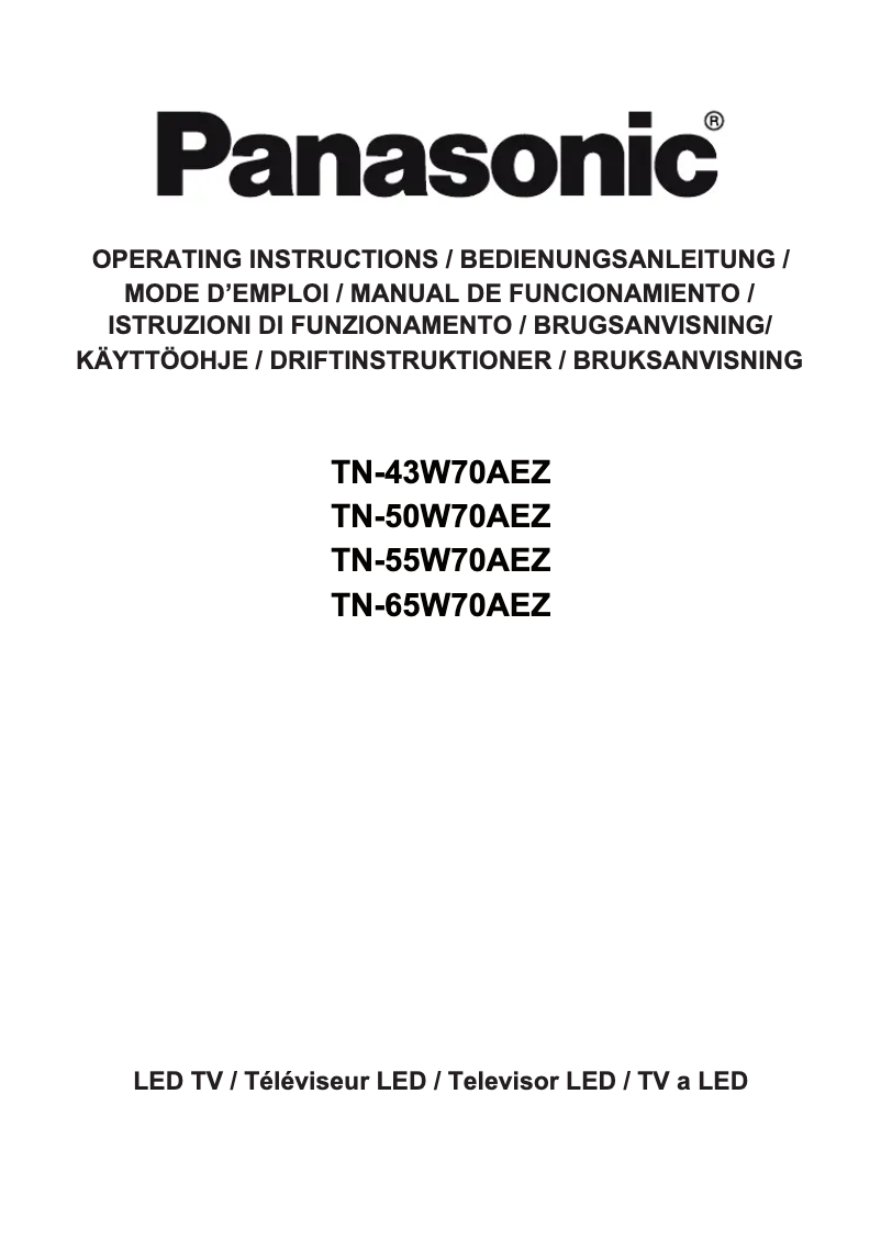 Page 1 of the manual User Manual Panasonic TN-50W70AEZ