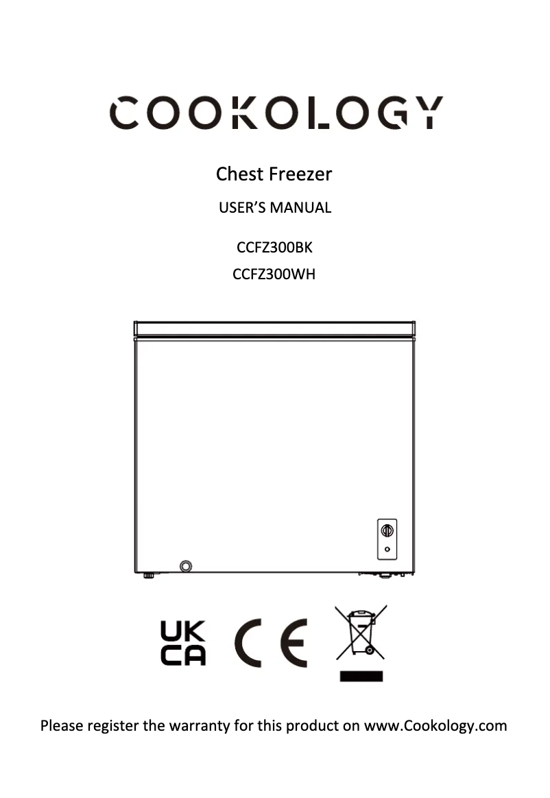 Page 1 of the manual User Manual Cookology CCFZ300WH