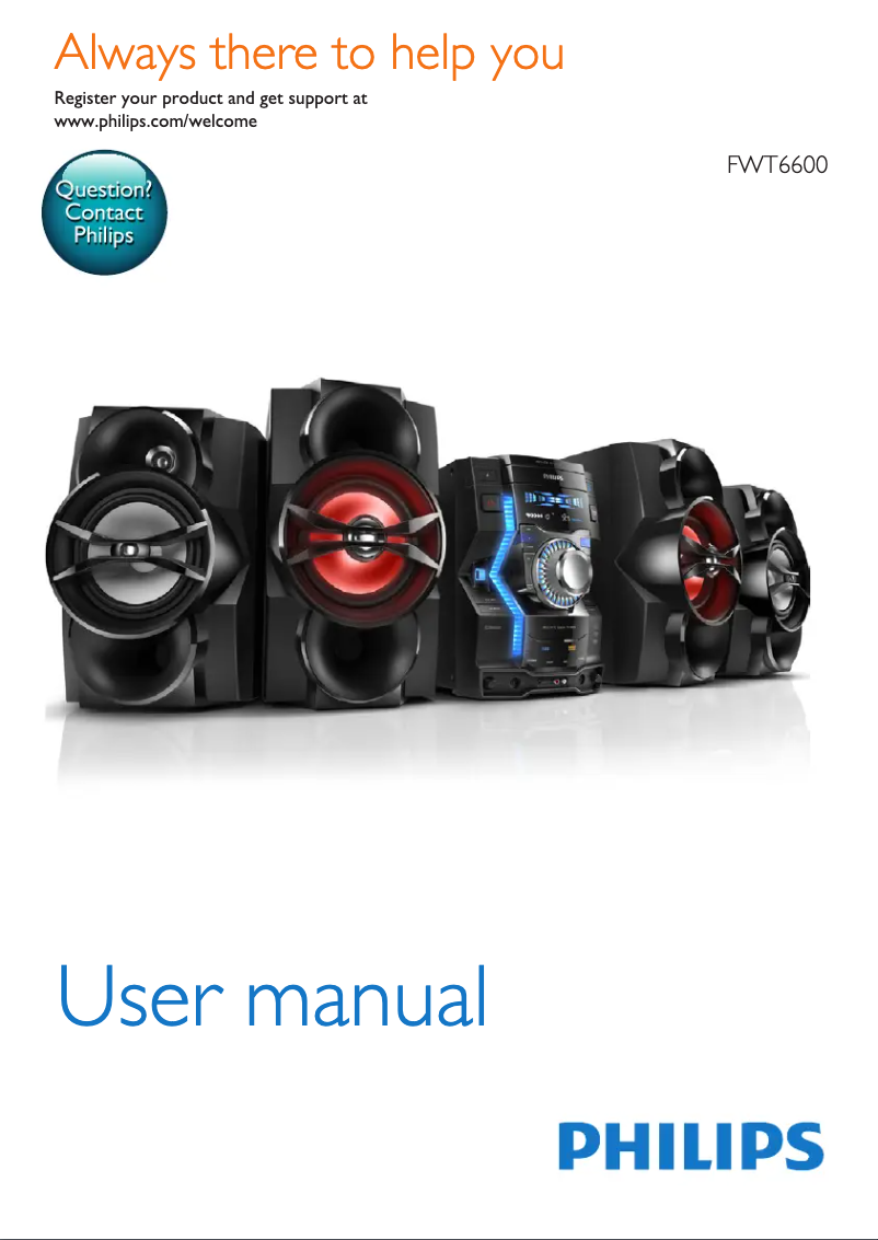 Page 1 of the manual User Manual Philips FWT6600X