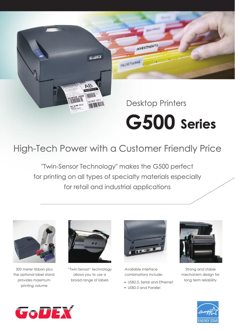 Page 1 of the manual Brochure Godex G500
