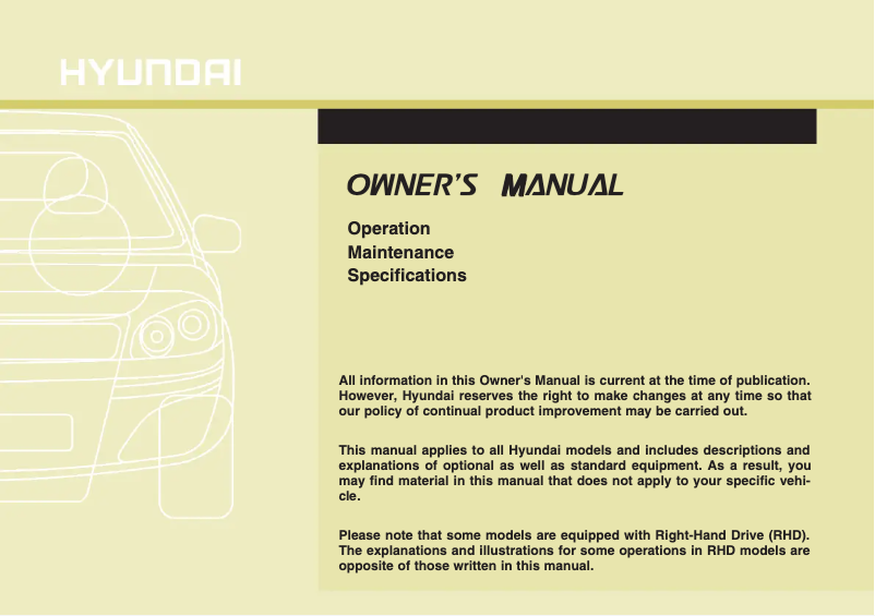 Page 1 of the manual User Manual Hyundai Veloster (2011)