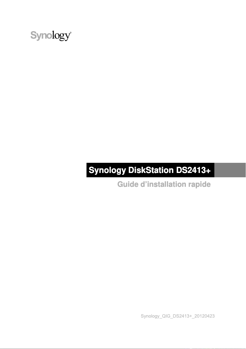 First page image of the manual for DS2413+