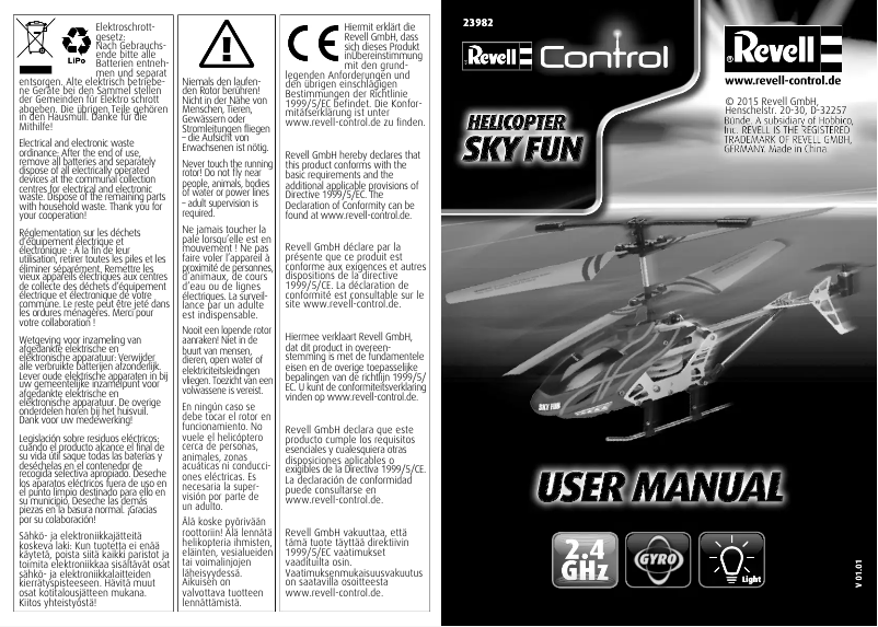 Page 1 of the manual User Manual Revell Sky FUN