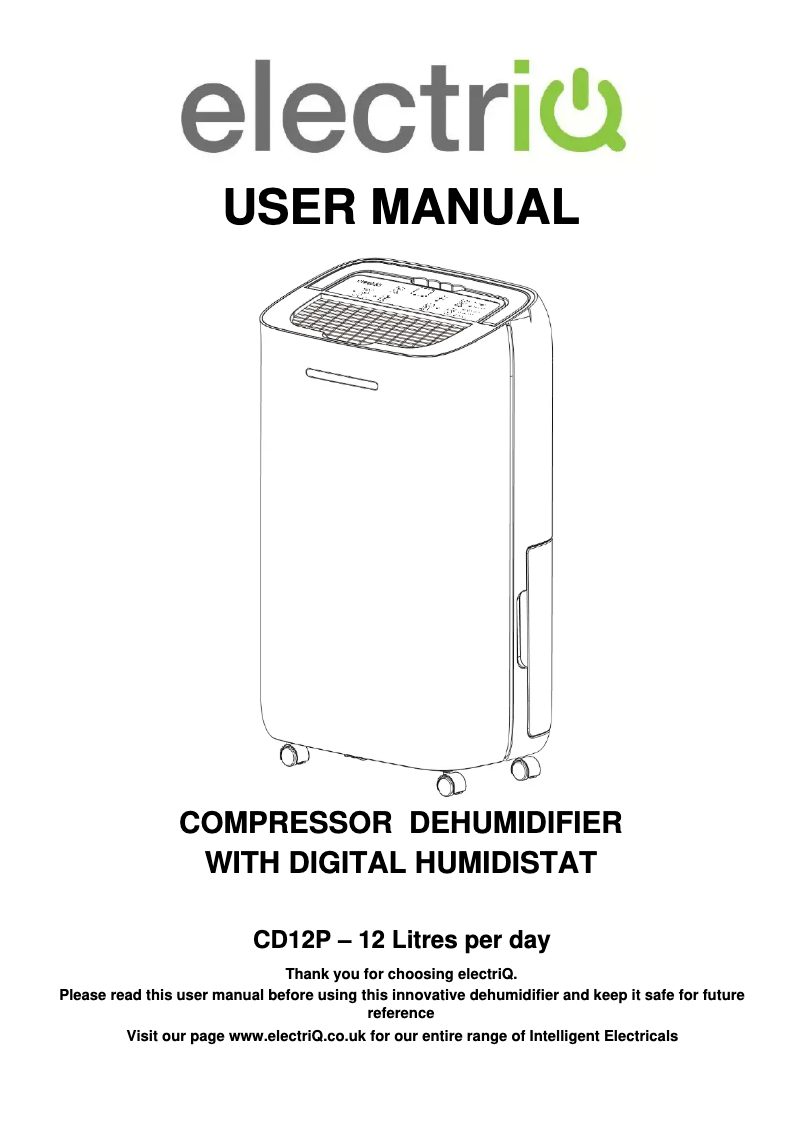 Page 1 of the manual User Manual ElectriQ CD12P