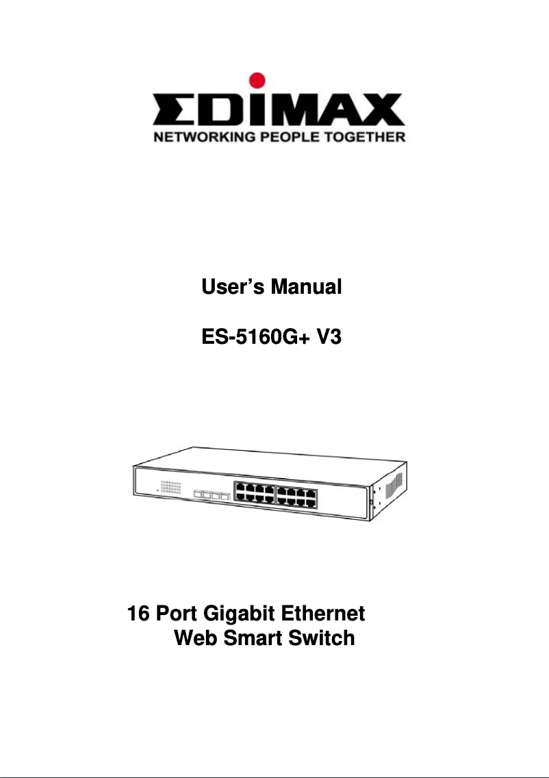 Page 1 of the manual User Manual Edimax ES-5160G+ V3