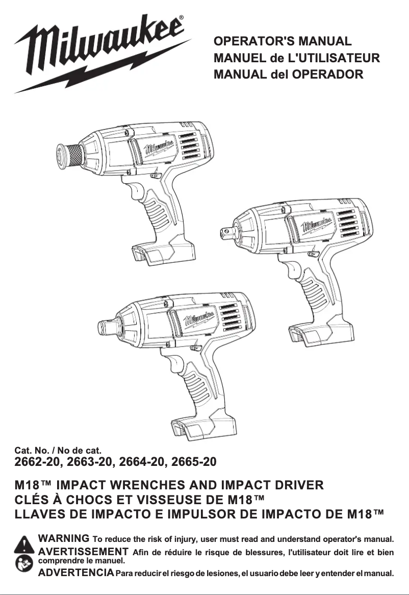 First page image of the manual for M18 2663-22