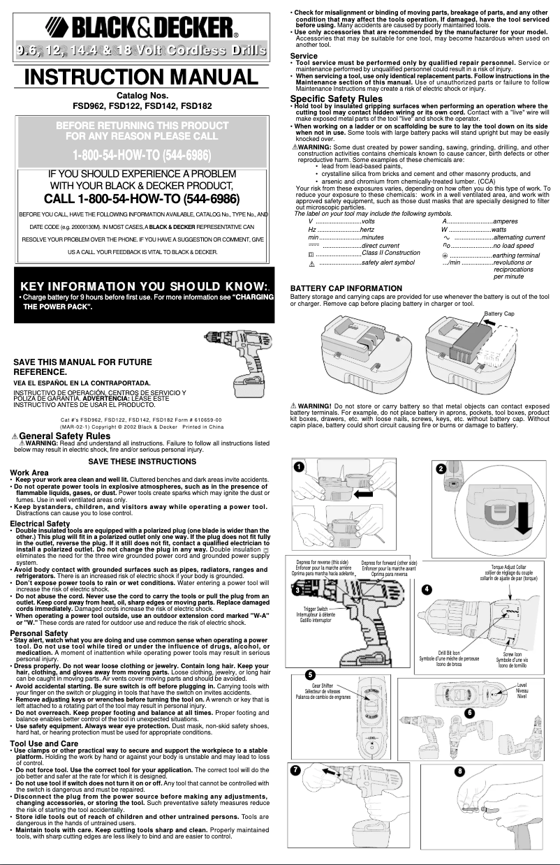 Page 1 of the manual User Manual Black & Decker FSD962