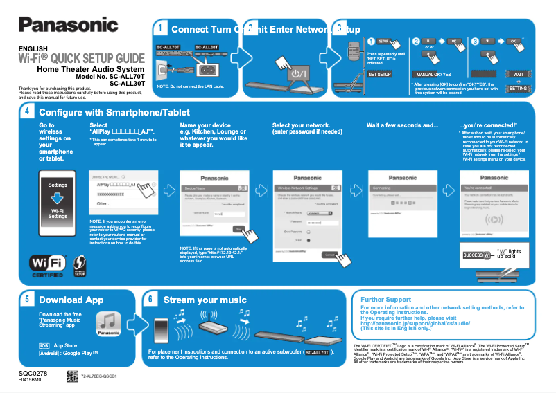 Page 1 of the manual User Manual Panasonic SC-ALL3