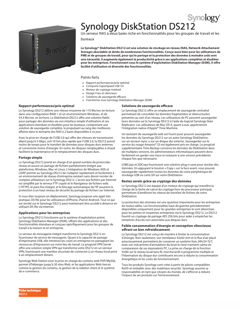 First page image of the manual for DiskStation DS212