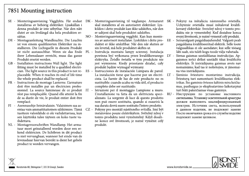 Page 1 of the manual User Manual Konstsmide Matera