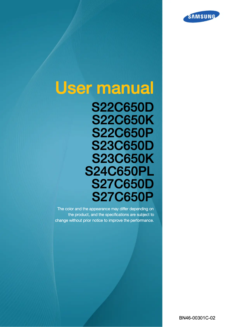 First page image of the manual for SyncMaster SC650