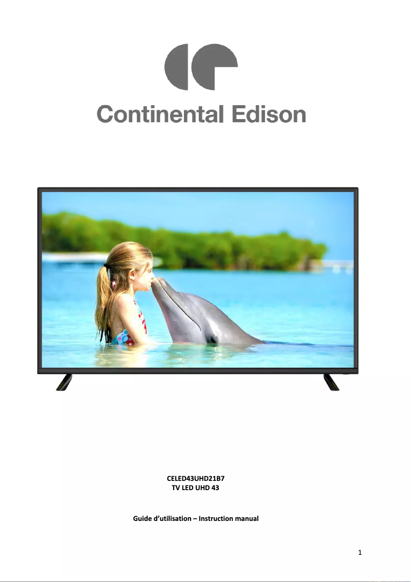 Page 1 of the manual User Manual Continental Edison CELED43UHD21B7