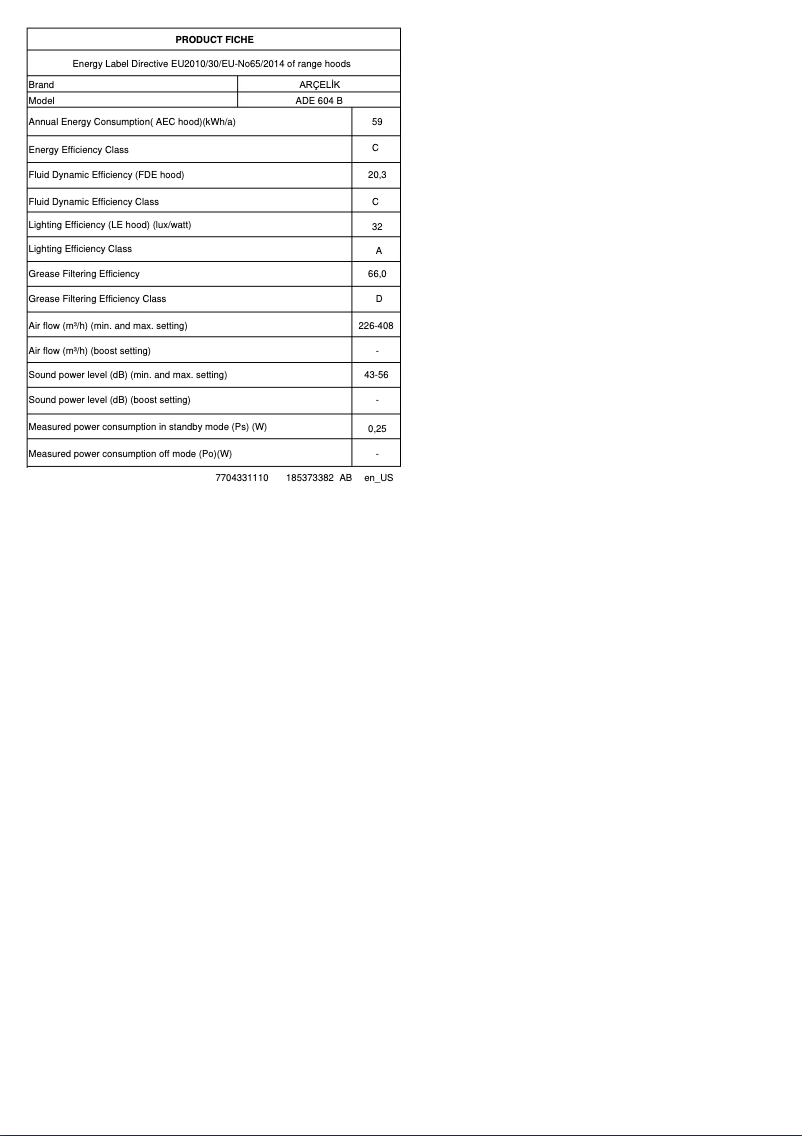 First page image of the manual for ADE 604 B