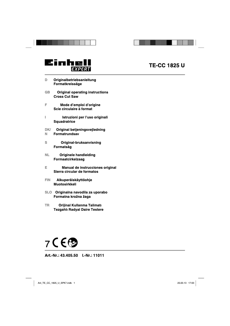 Page 1 of the manual User Manual Einhell TE-CC 1825 U