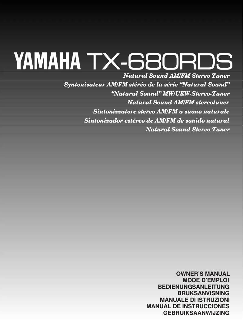 First page image of the manual for TX-680RDS