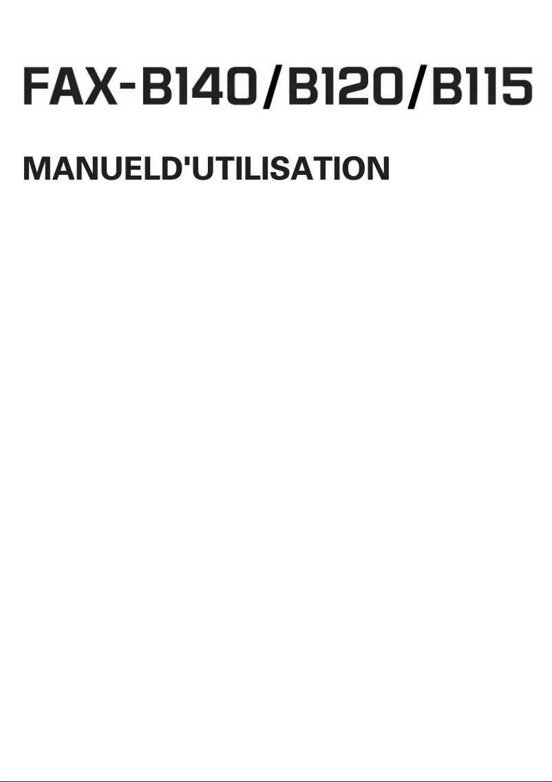 First page image of the manual for FAX-B120