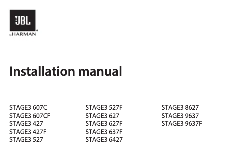First page image of the manual for Stage3 9637