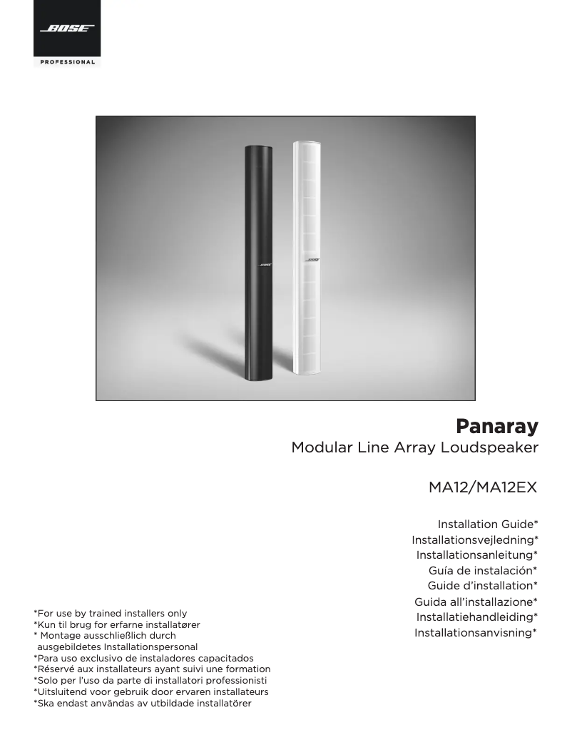 First page image of the manual for Panaray MA12