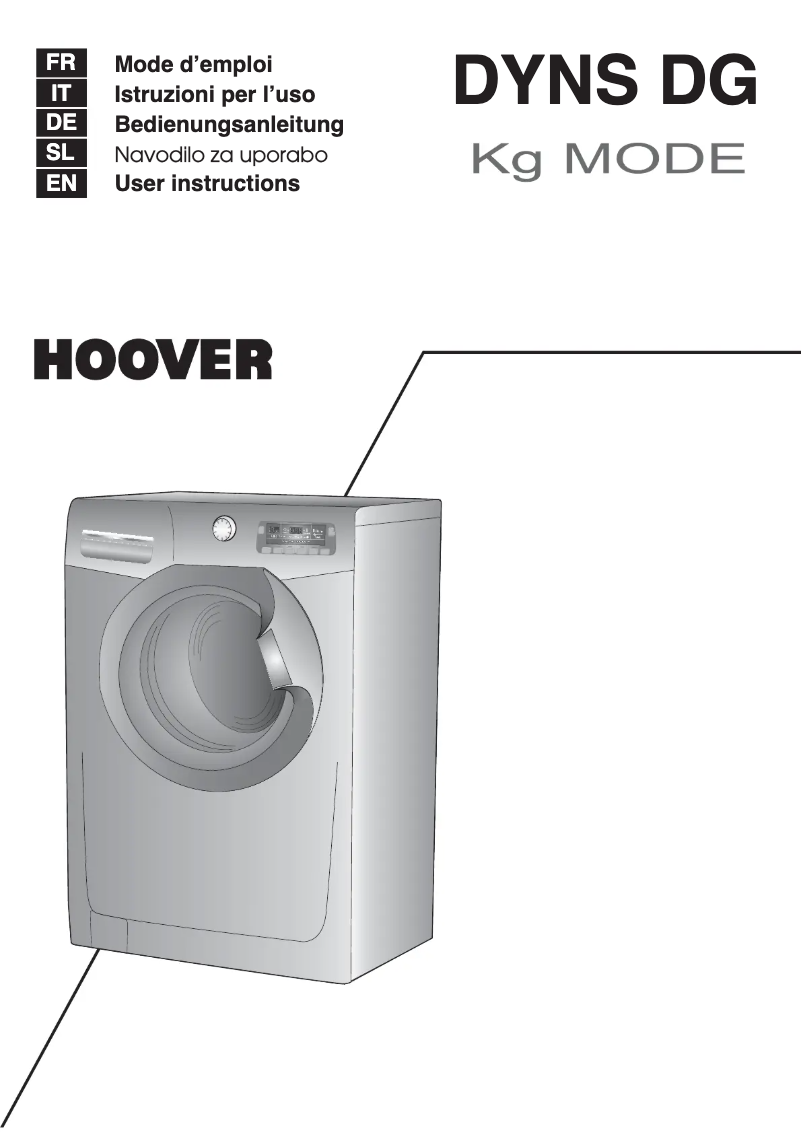 Page 1 of the manual User Manual Hoover DYNS 7125DG/1-S