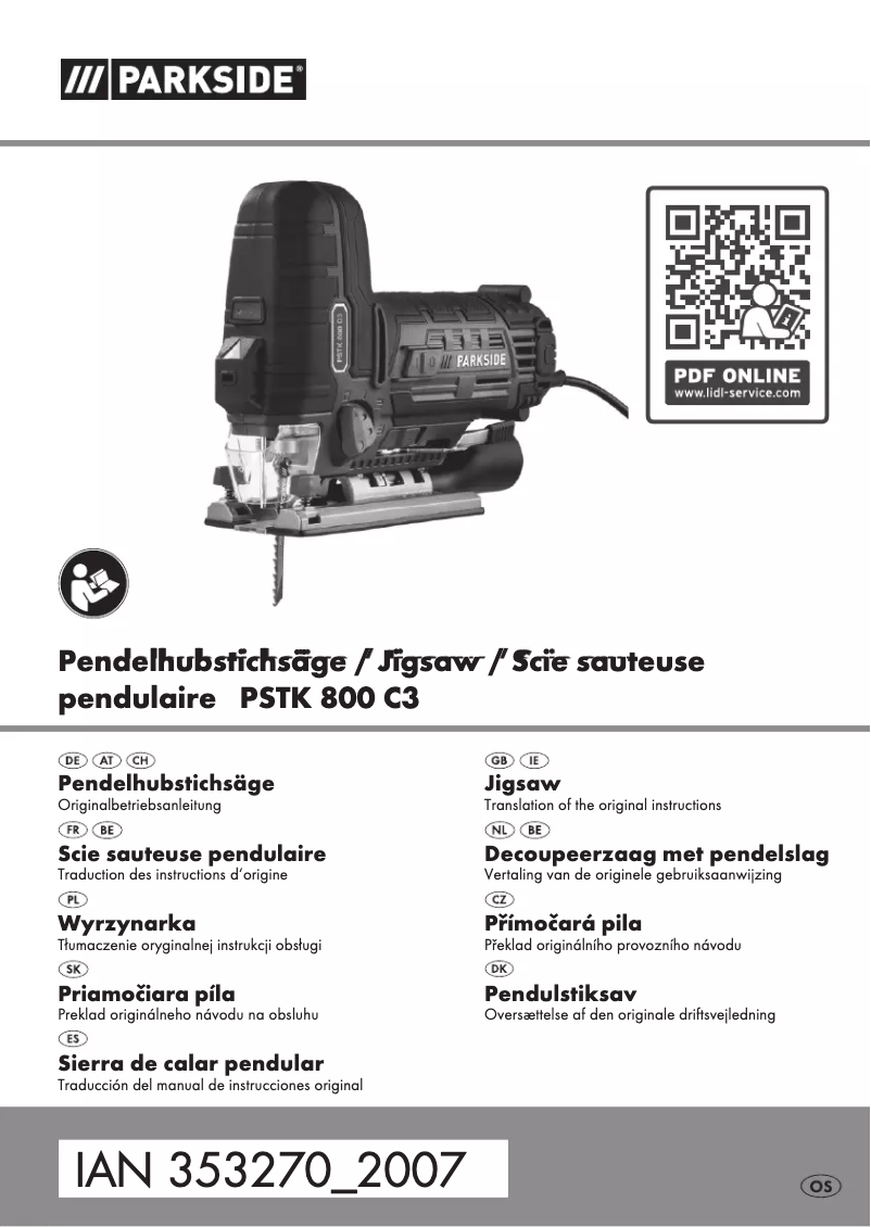 First page image of the manual for PSTK 800 C3