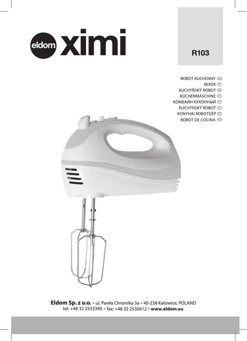 First page image of the manual for XIMI R103