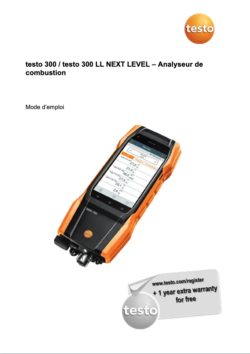 Page 1 of the manual User Manual Testo 300 NEXT LEVEL