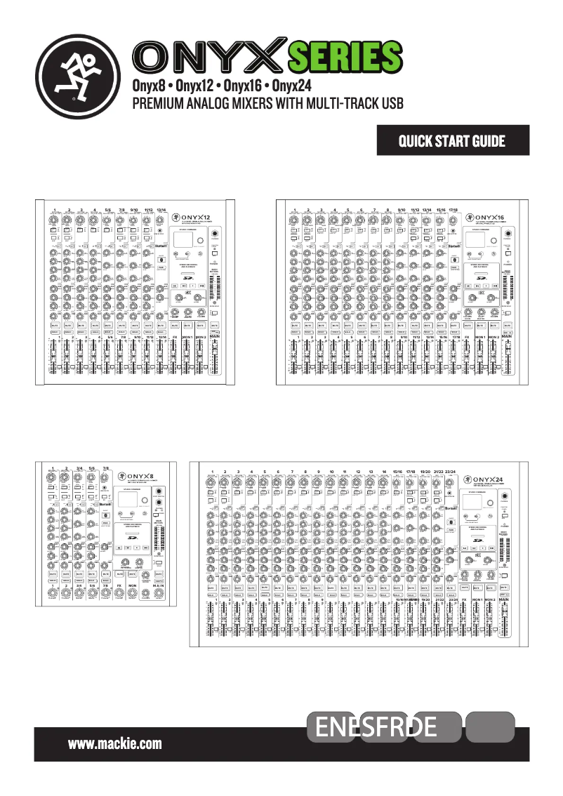 Page 1 of the manual Quick Start Guide Mackie Onyx 8