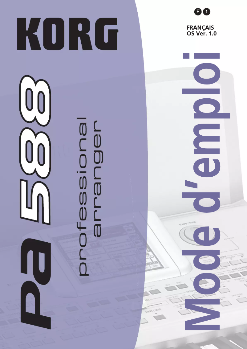 First page image of the manual for Pa588