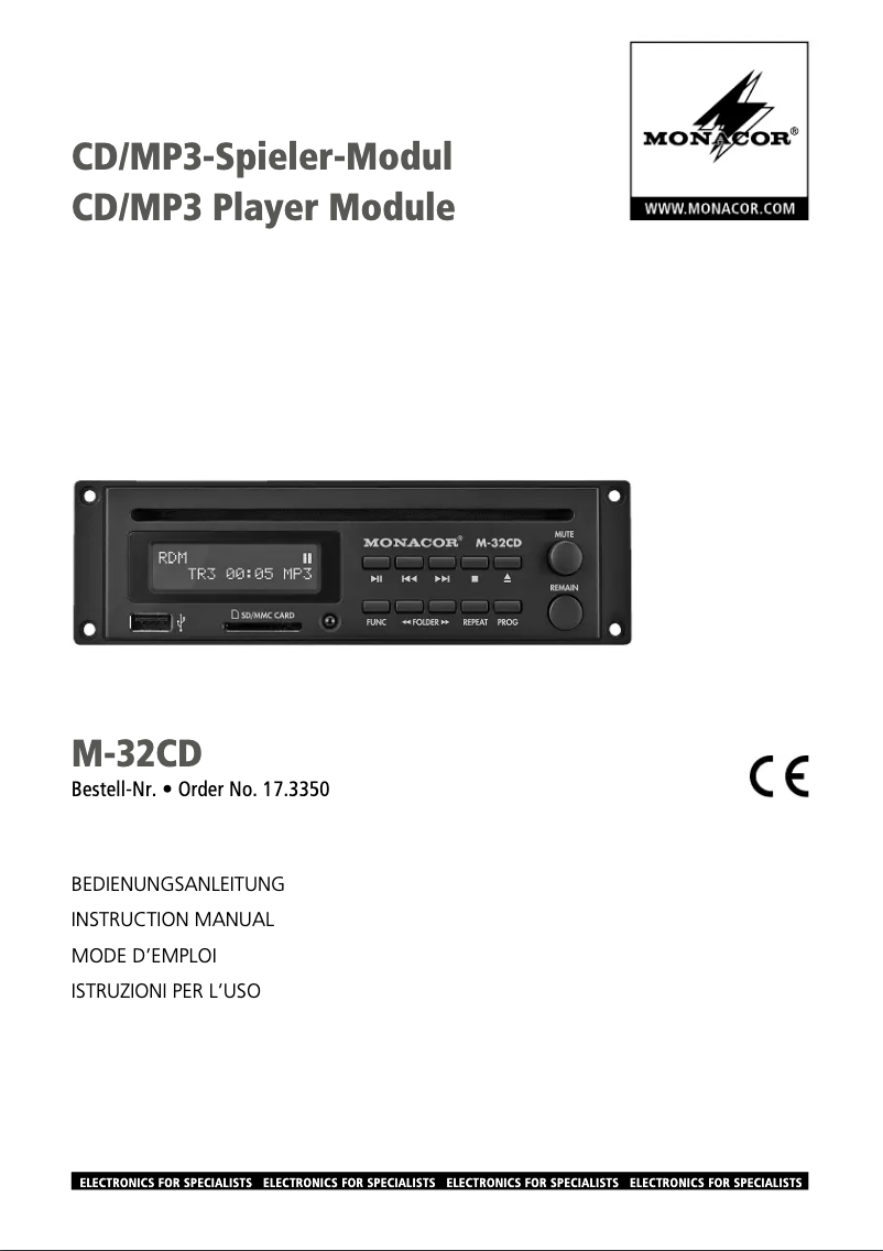 Page 1 of the manual User Manual Monacor M-32CD