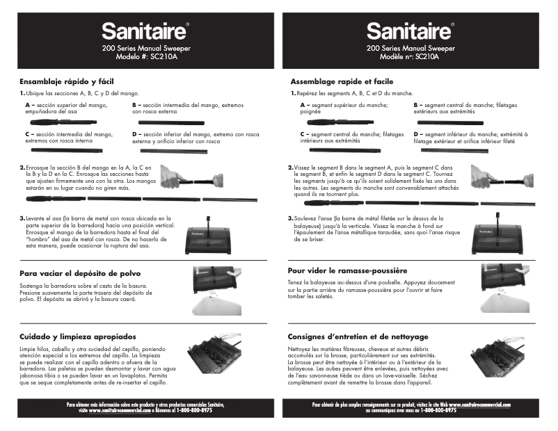Page 1 of the manual User Manual Sanitaire SC210A